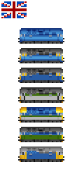 Seven livery variations, based on year built, last service, and cargo type