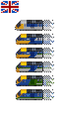 Six livery variations, based on year built, last service, and prototype status